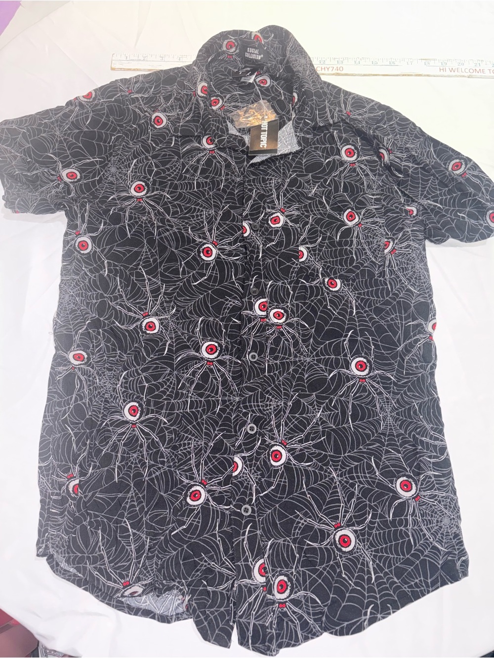 Hot Topic Social Collision spider shirt NWT